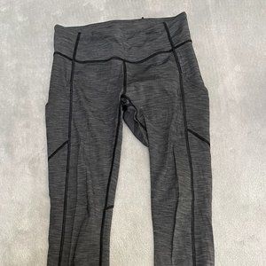 EUC Lululemon Speed Up Tight Variegated Knit Heathered Black 28" Size 6